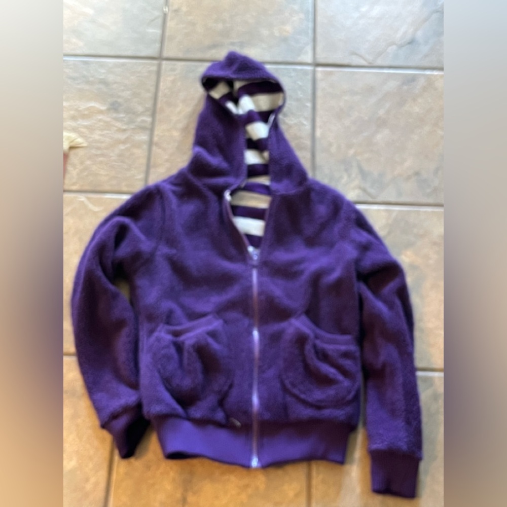 Girl’s Live to be Spoiled reversible fleece jacket